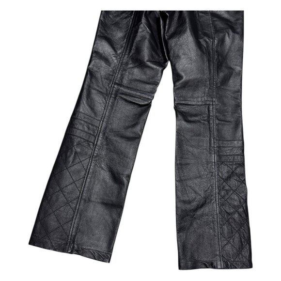 VINTAGE GENUINE LEATHER BGN & Co. Motorcycle Biker Pants Womens Small 26x30 - Picture 6 of 9